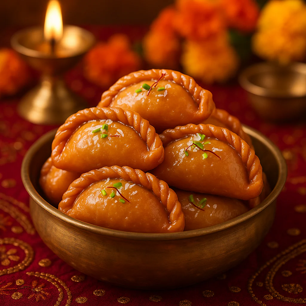 Kova Puri (Chandrakala) Sweet - Image 4