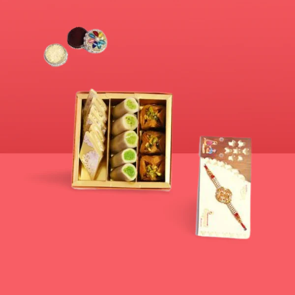 Rakhi with Premium Assorted Sweets - Image 2